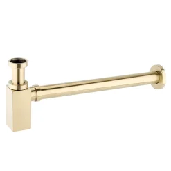 Arezzo Square Brushed Brass Modern Basin Bottle Trap -Plumbing Supplies Sales sqbotbralrg