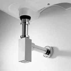 Milan Bathroom Milan Square Modern Basin Bottle Trap Chrome