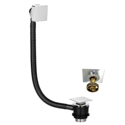 Milan Bathroom Milan Square Modern Easy Clean Chrome Click Clack Bath Waste