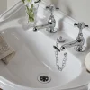 Heritage Bathroom Heritage - Ornate Basin Waste With Porcelain Plug - Chrome -Plumbing Supplies Sales thc10p d1