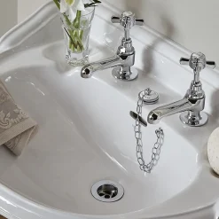 Heritage Bathroom Heritage - Ornate Basin Waste With Porcelain Plug - Chrome