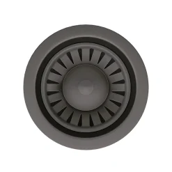 Venice Matt Grey Basket Strainer Kitchen Sink Waste With Rectangular Overflow Plate -Plumbing Supplies Sales vnkbs297 d1