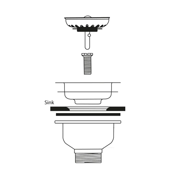 Venice Matt White Basket Strainer Kitchen Sink Waste 2 Venice Matt White Basket Strainer Kitchen Sink Waste