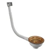Venice Copper Basket Strainer Kitchen Sink Waste With Rectangular Overflow -Plumbing Supplies Sales vwas041 l