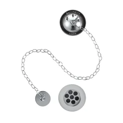 Urlington Bathroom Burlington Bath Overflow, Plug & Chain With Black Ceramic