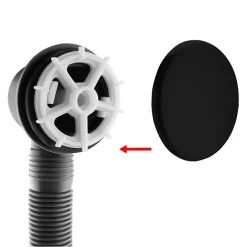 Arezzo Matt Black Easy Clean Click Clack Bath Waste With Overflow -Plumbing Supplies Sales wa900ek d1