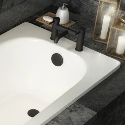 Arezzo Matt Black Easy Clean Click Clack Bath Waste With Overflow -Plumbing Supplies Sales wa900ek n d3