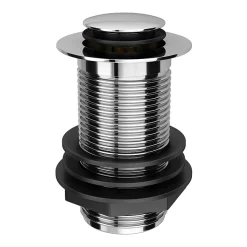 Victorian Plumbing Small Cap Unslotted Click Clack Basin Waste - Chrome