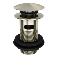 Victorian Plumbing Brushed Nickel Slotted Click Clack Basin Waste -Plumbing Supplies Sales we145bn l