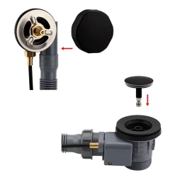 Arezzo Matt Black Bath Pop-up Waste & Overflow