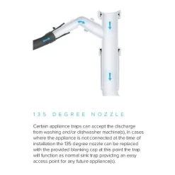 Viva Sanitary Fitting Viva 40mm Easi-Flo Sink Trap With Twin 135° Nozzles